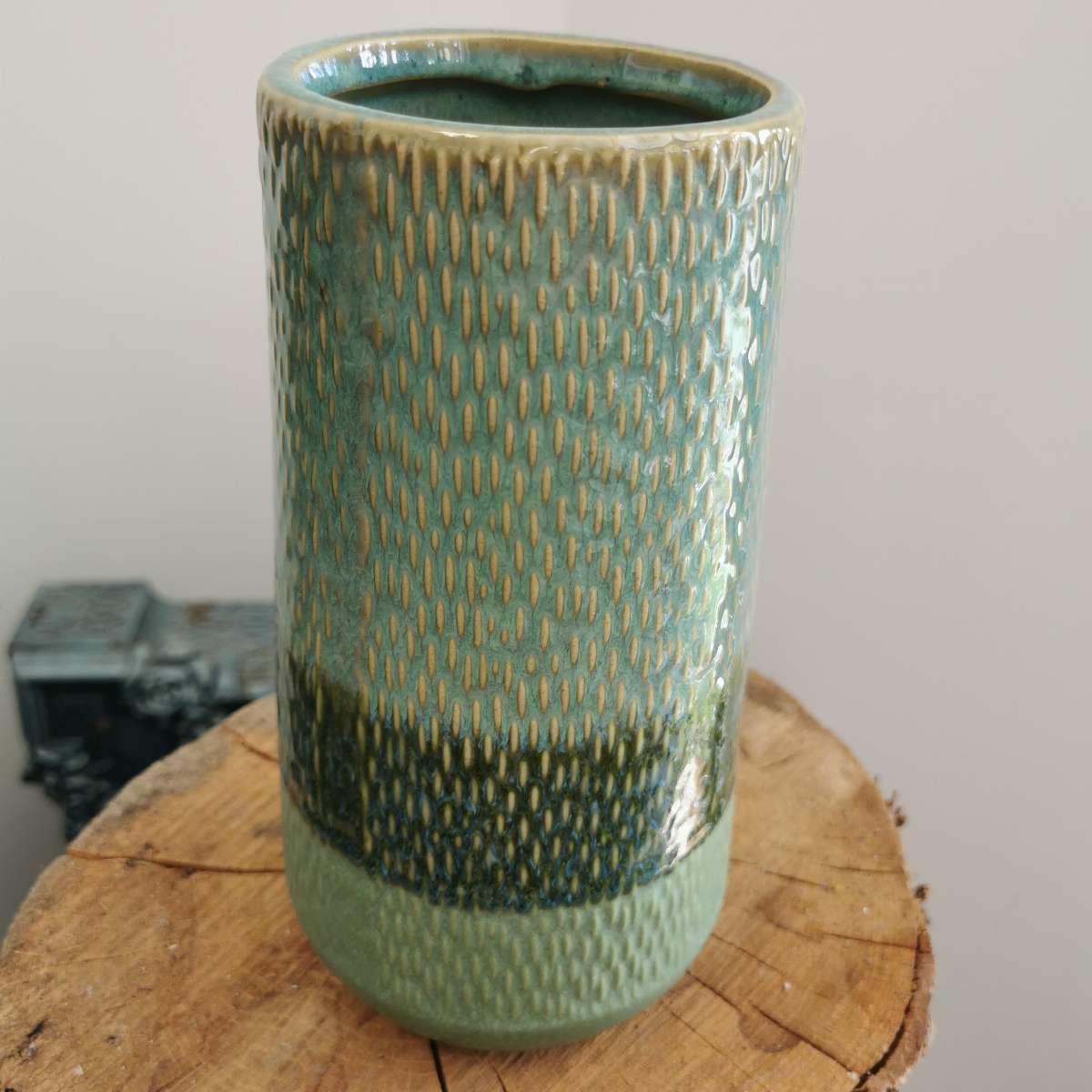 Vase médium bleu